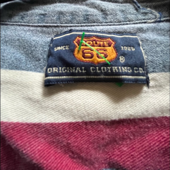 Route 66 button up striped short sleeve - Picture 3 of 3